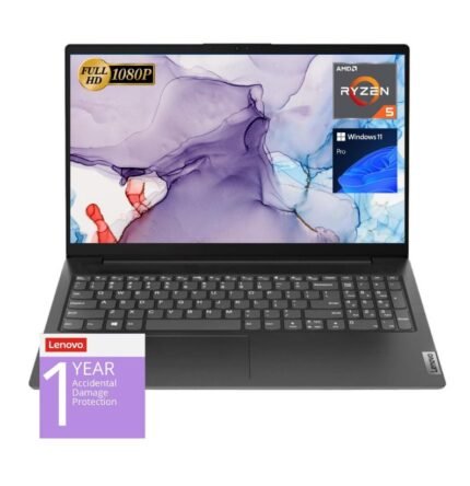 Lenovo V15 Laptop, 15.6" FHD Display, AMD Ryzen 5 5500U Hexa-core Processor (Beat Intel i7-1065G7), 16GB RAM, 512GB SSD, HDMI, RJ45, Numeric Keypad, Wi-Fi, Windows 11 Pro, Black