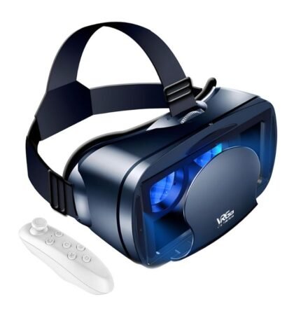VR Headset for iPhone or Android, Adjustable Virtual Reality Anti-Blue Light 3D VR Glasses Headset Helmets, Compatible 5.0-7.0 inch with Controller, for Watching 3D VR Content (Black)